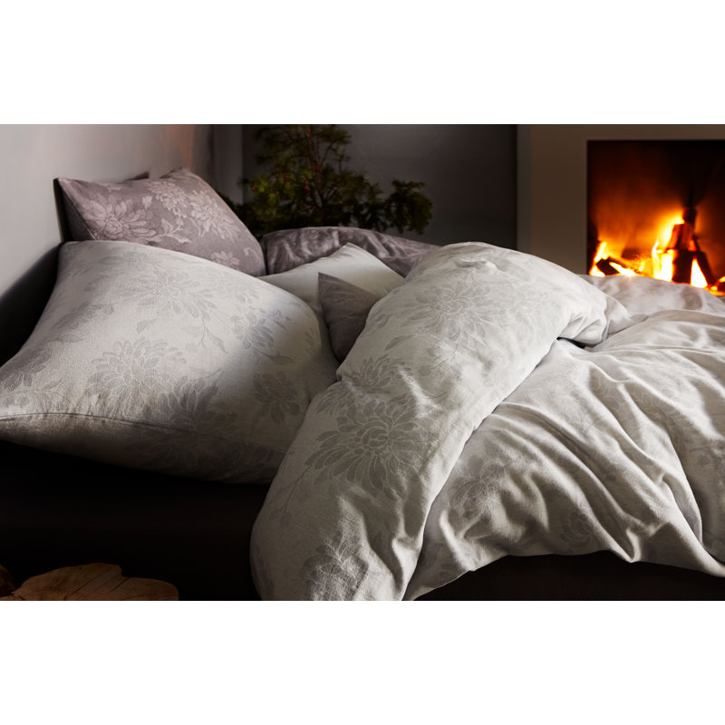 Lech 110 TC Reversible Duvet Cover Set, Grey/Pink, 200 x 220cm - 2 Pillowcases (80 x 80 cm)
