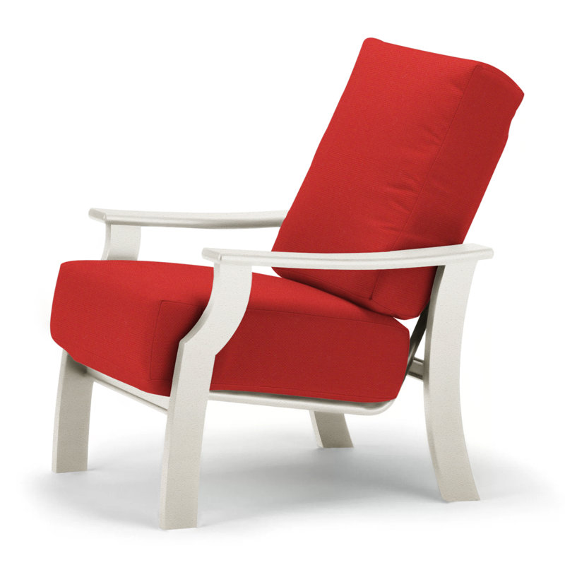 St. Catherine Outdoor Lounge Chair, Textured Snow, Red 1A
