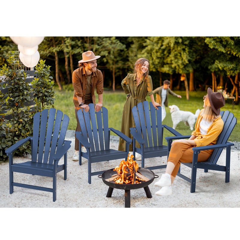 Cath HDPE Stacking Adirondack Chair, Blue