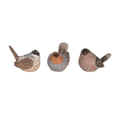  Large Resin Painterly Bird Set of 3 Spring Home Decorations