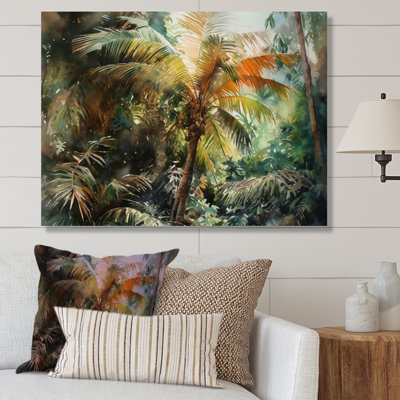 «Green Palm Tree Paradise I», reproduction sur toile