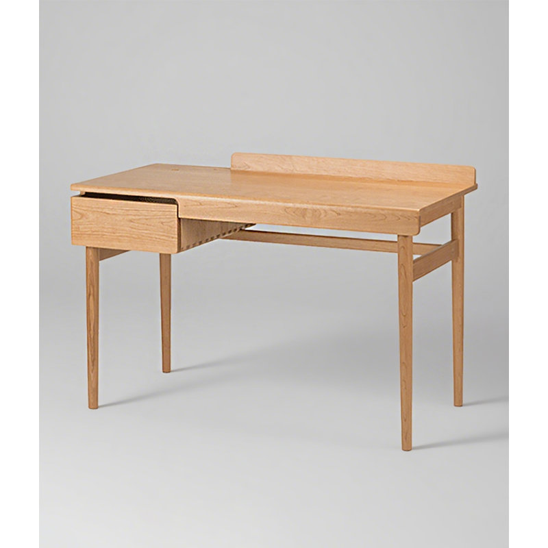 Bureau en bois massif avec cloison Wabi-Sabi, Cerisier, H 29,53 po x l 47,24 po x P 23,62 po