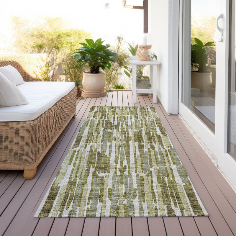 Neysa Washable Striped Indoor / Outdoor Rug, Runner 2'3" x 7'6"
