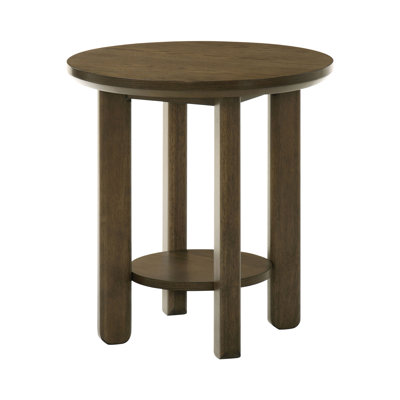 22.4" W Transitional End Table, Brown