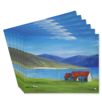 Scottish Highlands Polyester Placemats Set of 6 - Home Decor