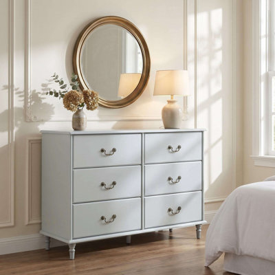 White Dresser with 6 Drawers