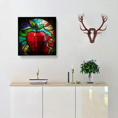 Apple Stained Glass Effect - No Frame Print