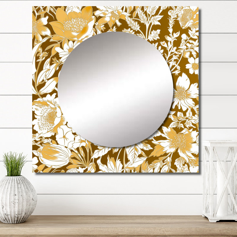 Remo - Décoration murale miroir carré rose pour chambre à coucher, 23 po x 23 po