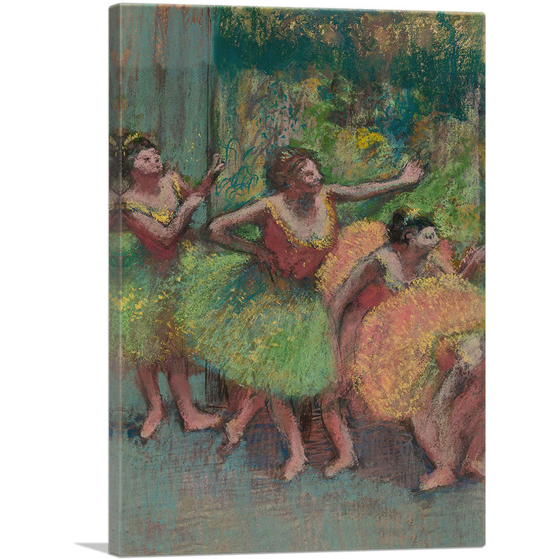 «Dancers In Green And Yellow 1903» par Edgar Degas - peinture sur toile tendue, H 26 po x l 18 po x P 0,75 po