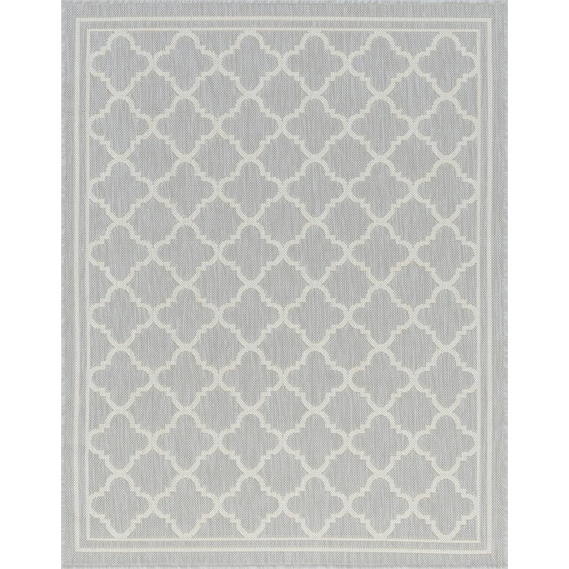 Tapis intérieur / extérieur gris Dewsbury, Rectangle 9 pi x 12 pi