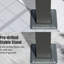 Pavillon de jardin 11 pi x 20 pi gris foncé avec auvent. Structure en aluminium, réglable, installation rapide et facile pour la cour et la cour. Protégé, installation simple