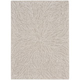 Donell Hand Tufted Floral Area Rug in Taupe/White