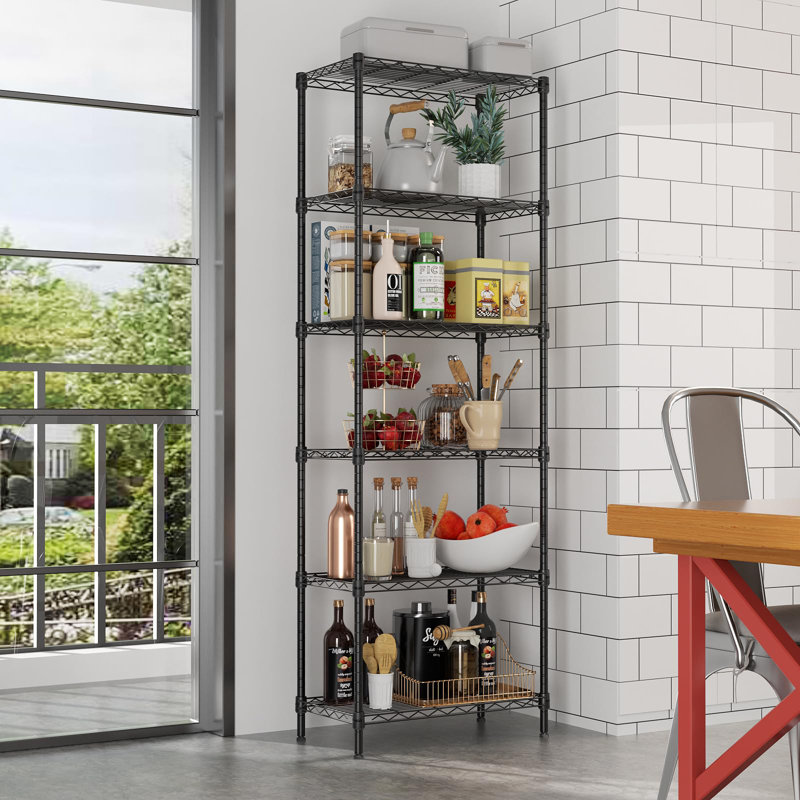 Tablettes de rangement réglables, Noir mat, H 69 po x l 21,25 po x P 11,41 po