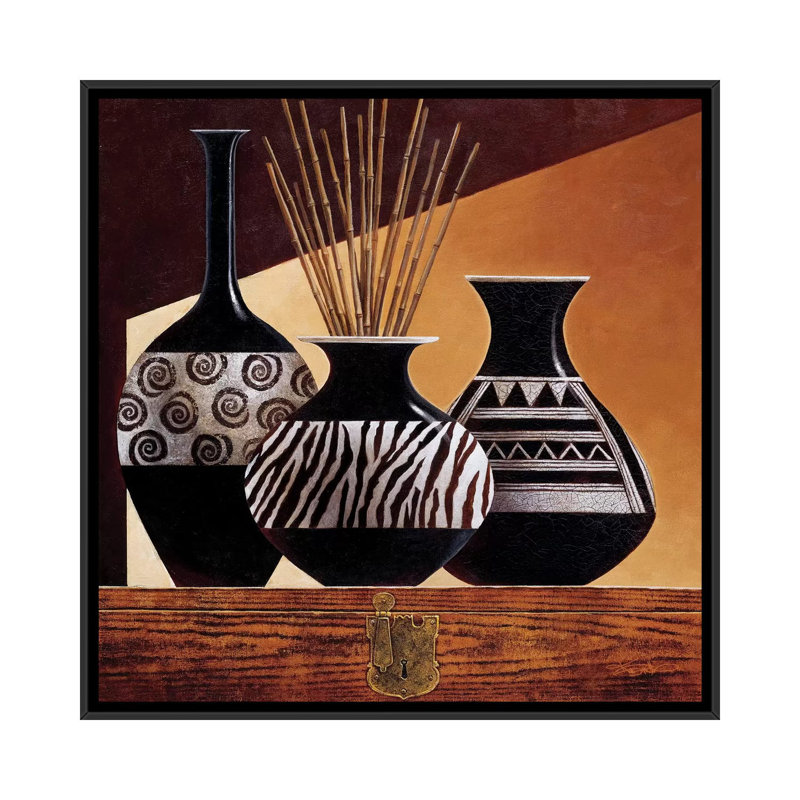 «Patterns In Ebony I» par Keith Mallett - Estampe numérique sur toile tendue avec châssis, H 18 po x l 18 po x P 1,5 po