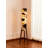 Zen-style iron art wooden plush fabric-covered floor lamp