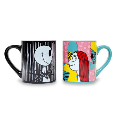 Ensemble de grandes tasses en céramique «Meant To Be» Disney Nightmare Avant Noël Jack and Sally
