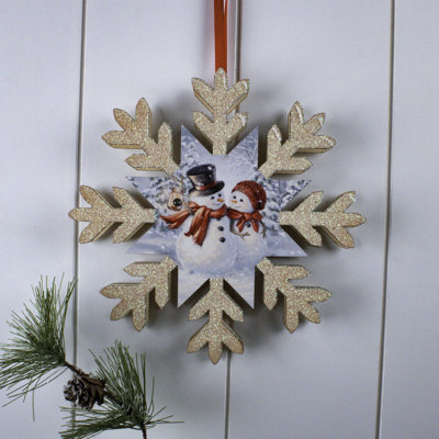 Flocon de neige en bois DEL