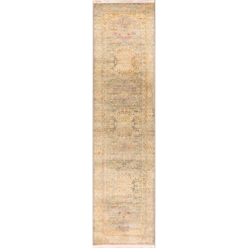 Tapis de zone brun floral Geise, Tapis de couloir 2 pi 6 po x 10 pi 0 po