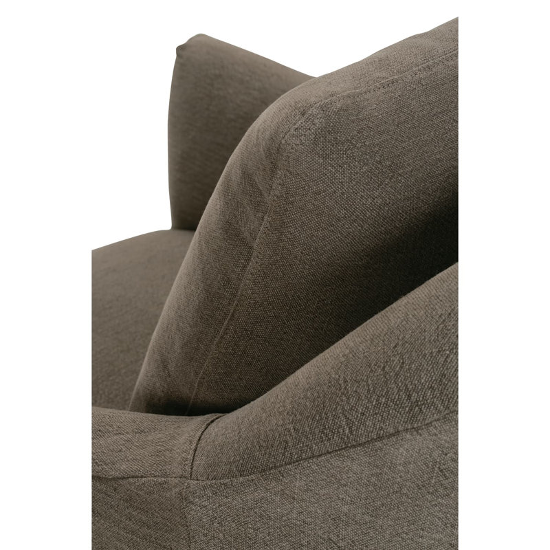 Mocha Noel Slipcovered Swivel Chair, Brown