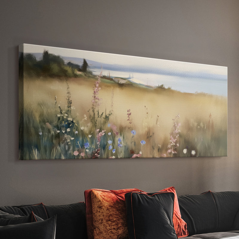 Paysage, série CLCLIV - Toile tendue avec châssis - Prêt à accrocher, H 16 po x l 40 po