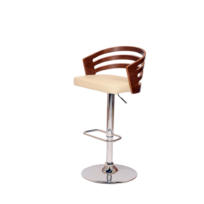 Swivel Upholstered Adjustable Height Counter Stool, Cream