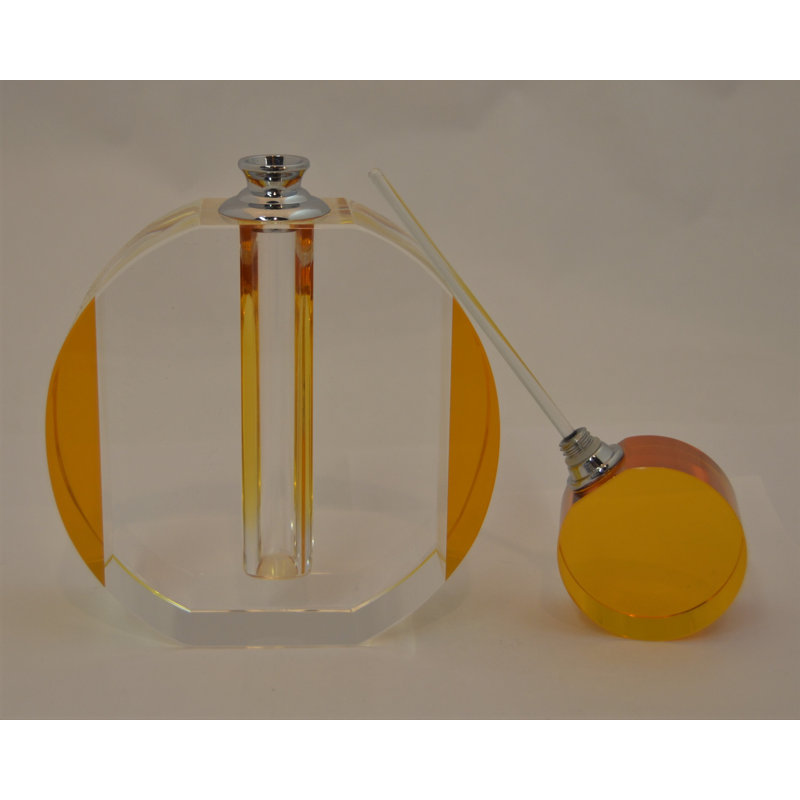 Handmade Crystal Decorative Bottle, 7.5" H x 4.5" W x 2" D, Amer