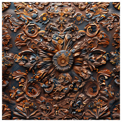 Tapisserie murale à motif floral orné - Décoration murale florale