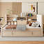 Lit de jour simple chic avec couchette, stations de rangement et de recharge Beige Chic-964602471