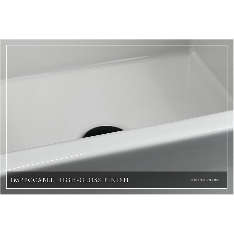 Luxury 17.88" x 15.88" Fireclay Modern Farmhouse Bathroom Sink, Reversible
