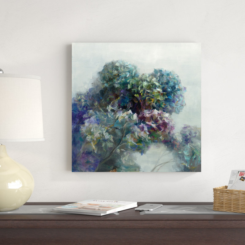 Hortensia abstrait, H 20 po x l 20 po, Non, Toile tendue
