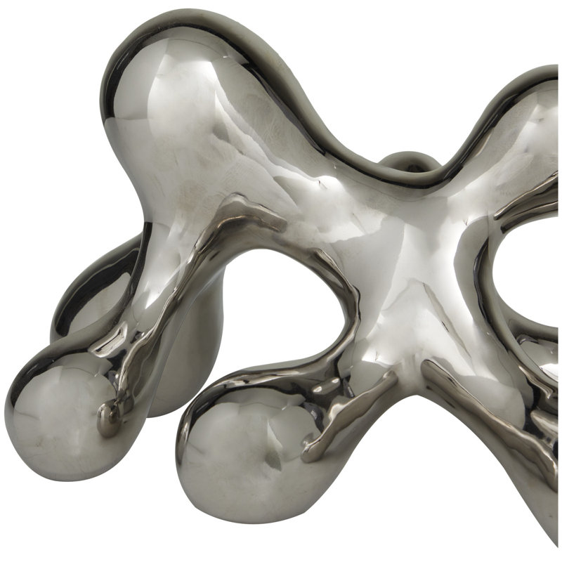 Silver Porcelain Abstract Decorative Sculpture