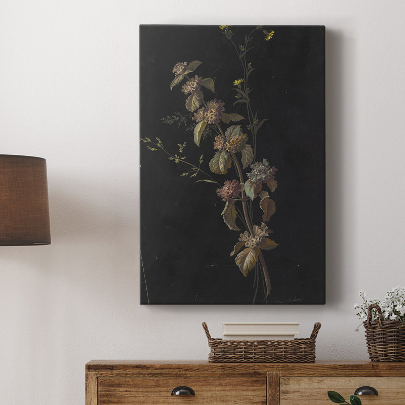 Imprimé floral rétro CCxxvi - galerie enveloppée de cavas, H 12 po x l 8 po