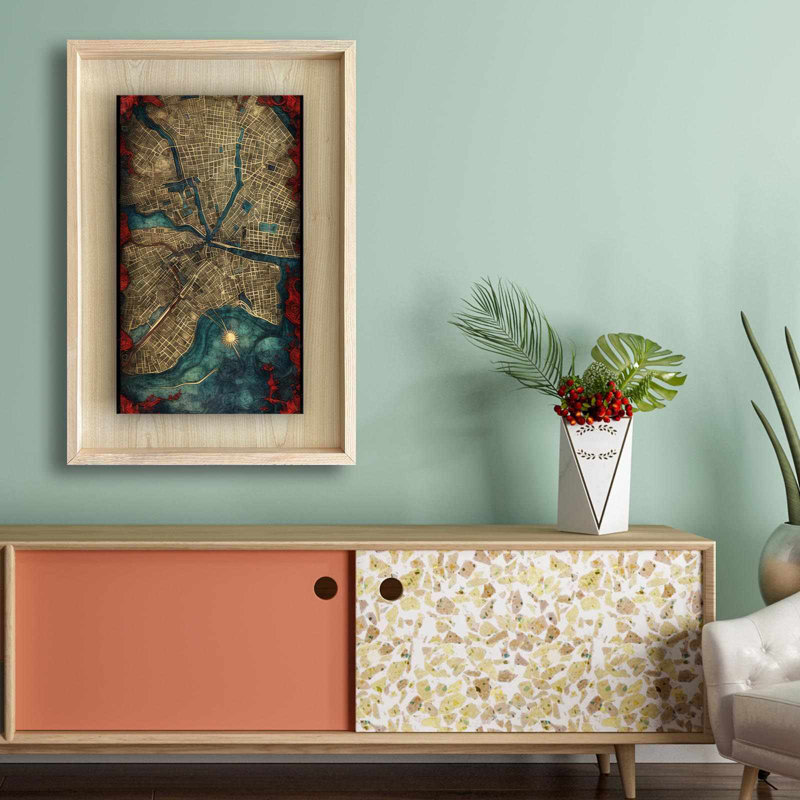 Elegant Framed Decorative Painting, 16.9 x 24.8 inches | 100% Solid Wood Frame (Thickness: 1.2 inches), 100% Maple MDF Background (Thickness: 0.1 inches), UV Printing | Perfect Wall Art for Home & Office Décor
