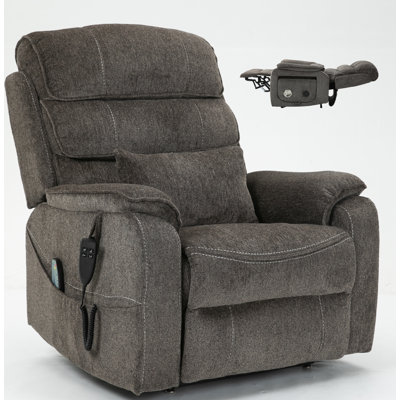 Lay Flat Dual Motor Power Lift Recliner With Tray Table,heat And Massage