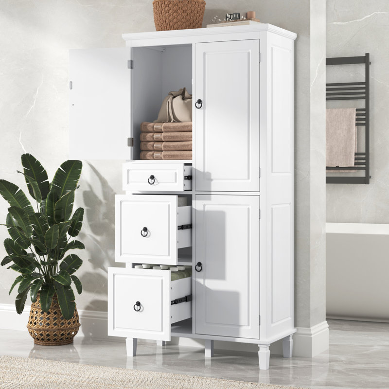 Armoire de rangement rétro multifonctionnelle avec tablettes réglables