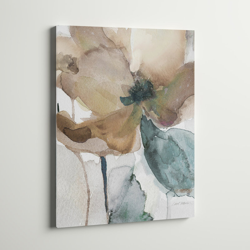 Aquarelle de coquelicot I - impression sur toile tendue, H 36 po x l 48 po x P 1,5 po
