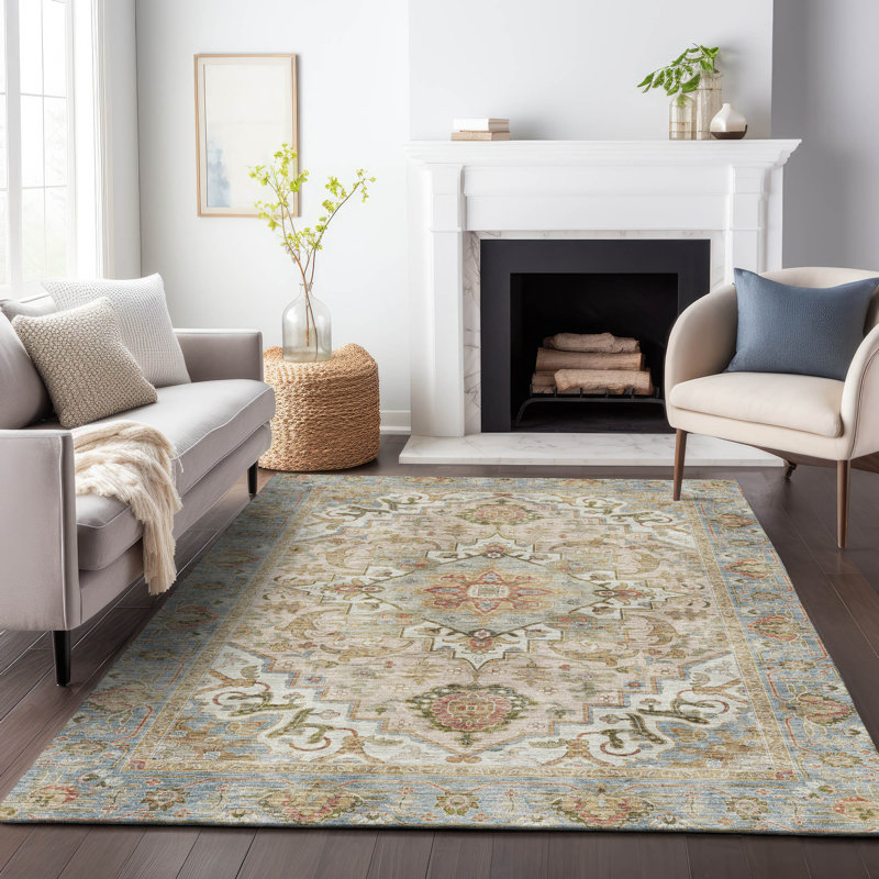 Machine Washable Indoor/Outdoor Oden ACN2163 Global Rug, Rectangle 9' x 12'