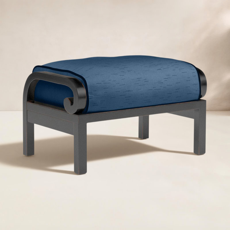Repose-pieds d'extérieur avec coussin Sunbrella® Monterey, Sunbrella® Echo Midnight