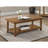Castleton Distressed Brown Wood Coffee Table with Shelf