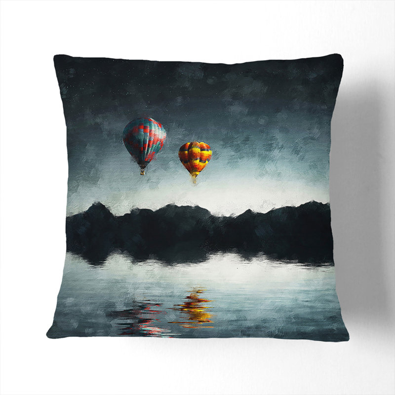 Hot Air Balloons Vol.2 Painting Square Throw Cushion, 40cm H x 40cm W x 15cm D