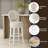 Swivel Upholstered Counter Stool with Solid Wood Frame-1721288319-1721288318
