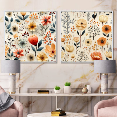 Swanley - Ensemble de 2 impressions sur toile florales