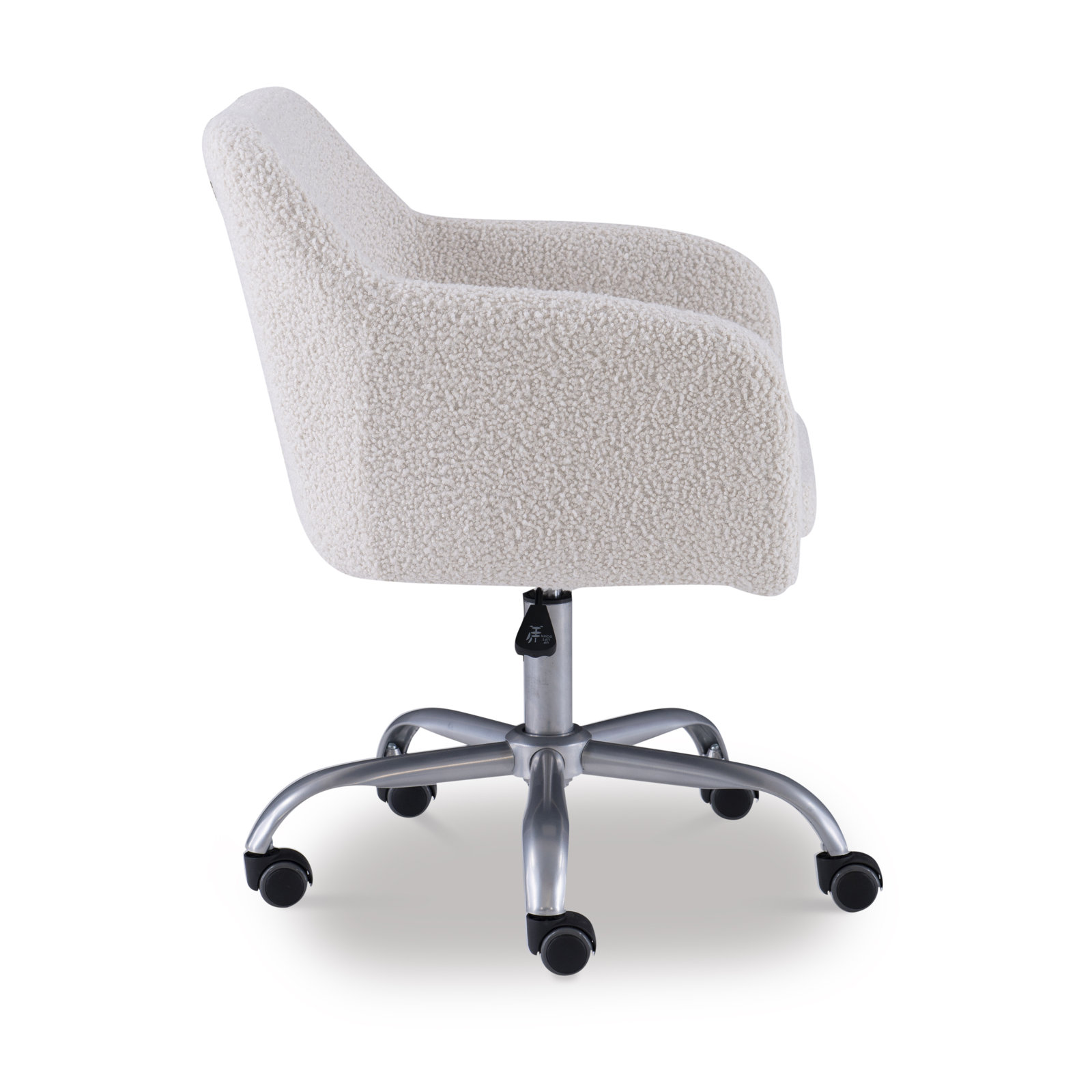 Adjustable Office Chair, White Sherpa