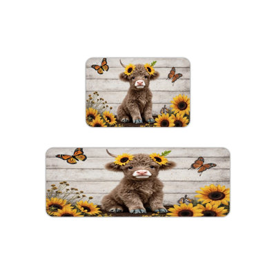 Ensemble de 2 tapis de cuisine Highland Cow