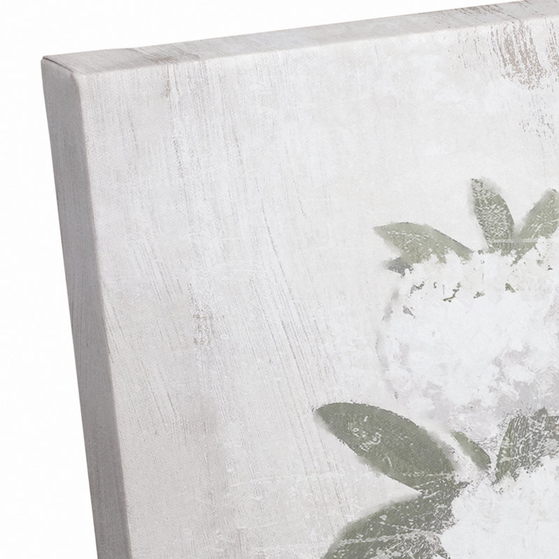 Impression sur toile d'hortensias blancs, H 20 po x l 24 po x P 1,25 po