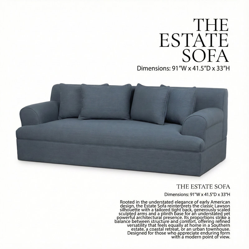 Estate Sofa, Heathered Navy