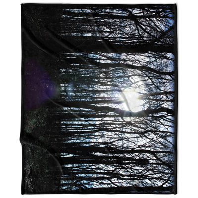 Silhouette Trees Velveteen Blanket