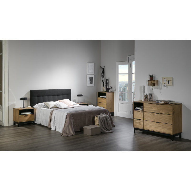 Staetler 49cm W Solid Wood Bedside Table