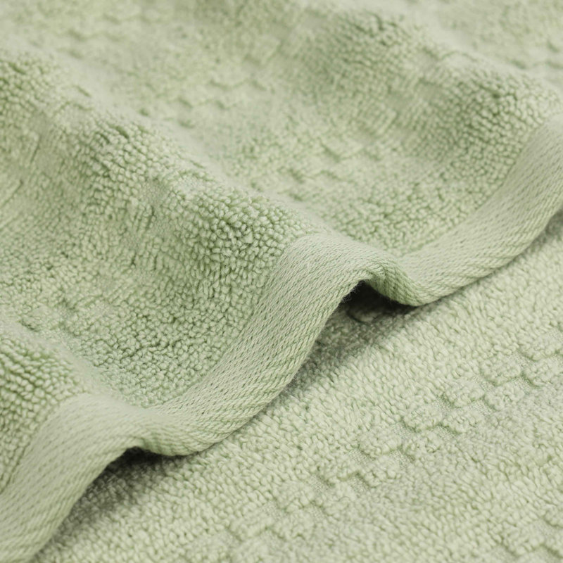 Ensemble de draps de bain en coton Blue Nile Mills - Texture gaufrée - Séchage rapide, Vert