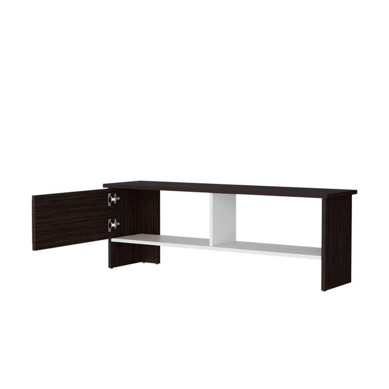 Meuble audio-vidéo Rock Point, Stained Walnut/White